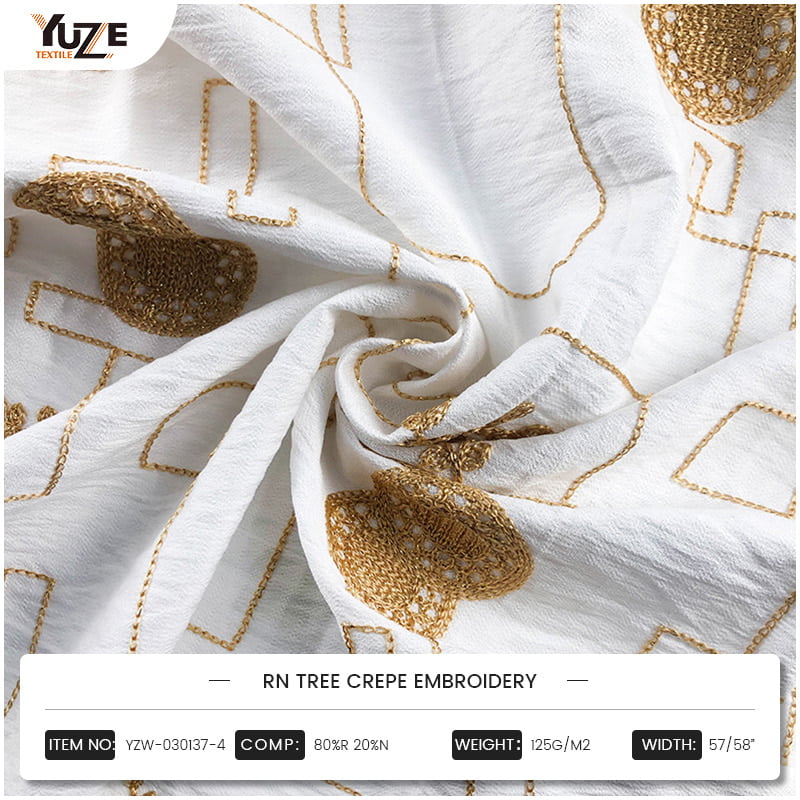 YZW-030137-4 RN Tree Crepe broderi