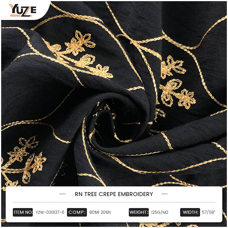 YZW-030137-6 RN Tree Crepe broderi