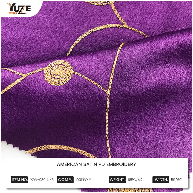 YZW-030141-6 American Satin PD Embroidery